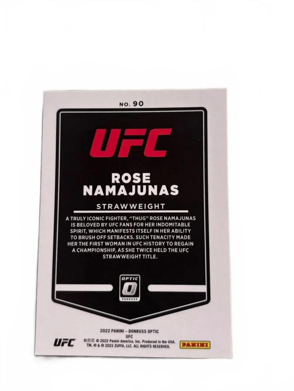2022 Panini Donruss Optic UFC Rose Namajunas Strawweight #90